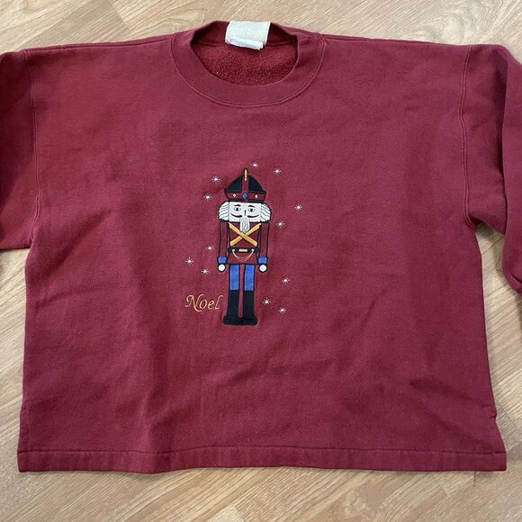 VINTAGE Great American Lakes & Timbers Christmas Sweater Size M Red Nutcracker - Picture 3 of 9